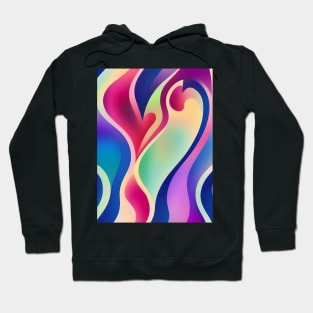 Multicolor Heart Flame Abstract Hoodie